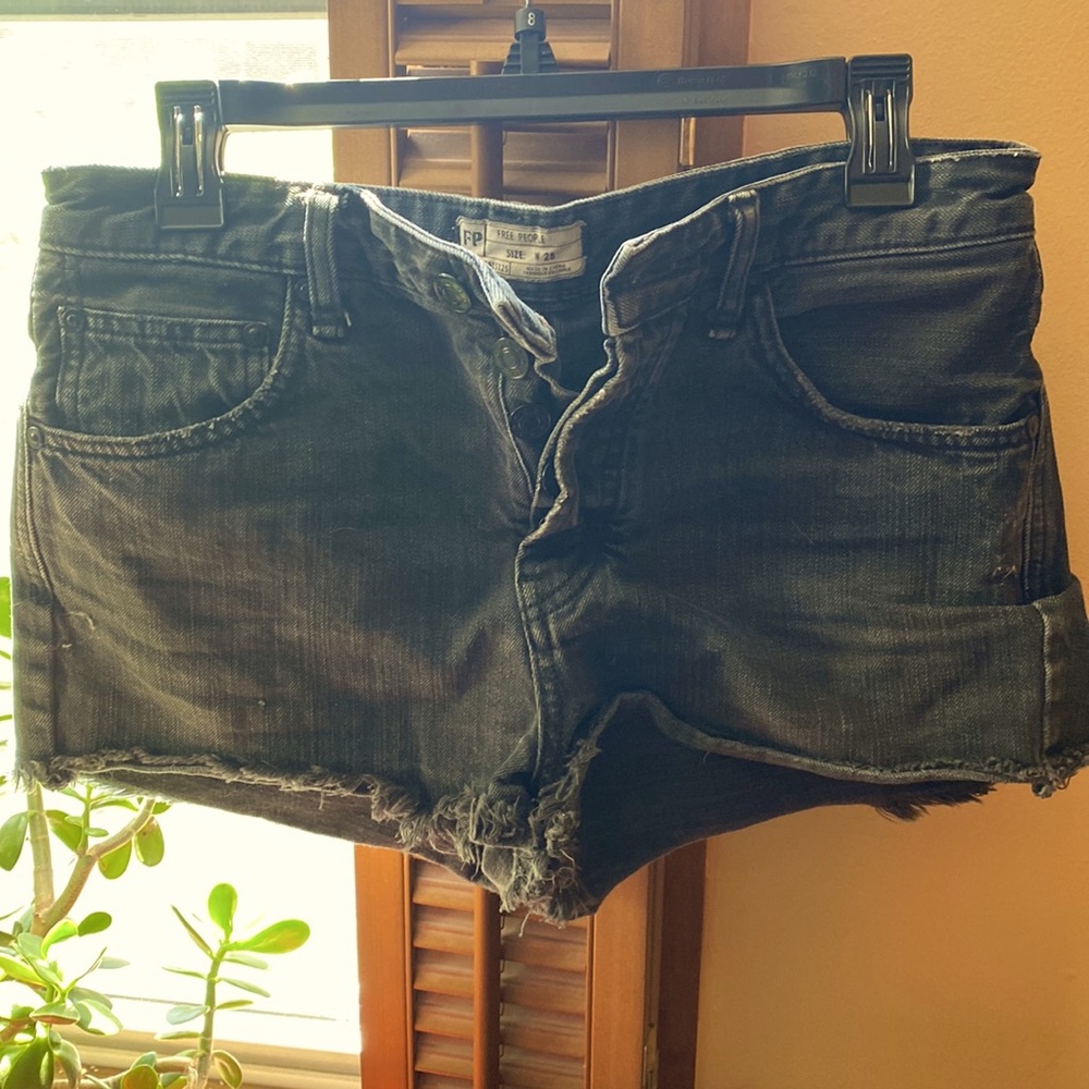 High waisted, button fly Free People shorts